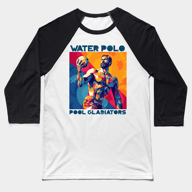 pool gladiators, waterpolo design v2 Baseball T-Shirt by H2Ovib3s